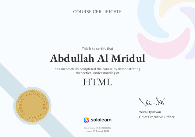HTML Course by Sololearn