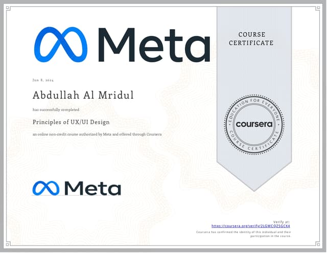 UI/UX Course by Coursera