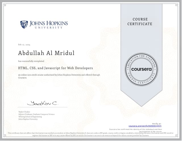 HTML,CSS,JS Course by Coursera